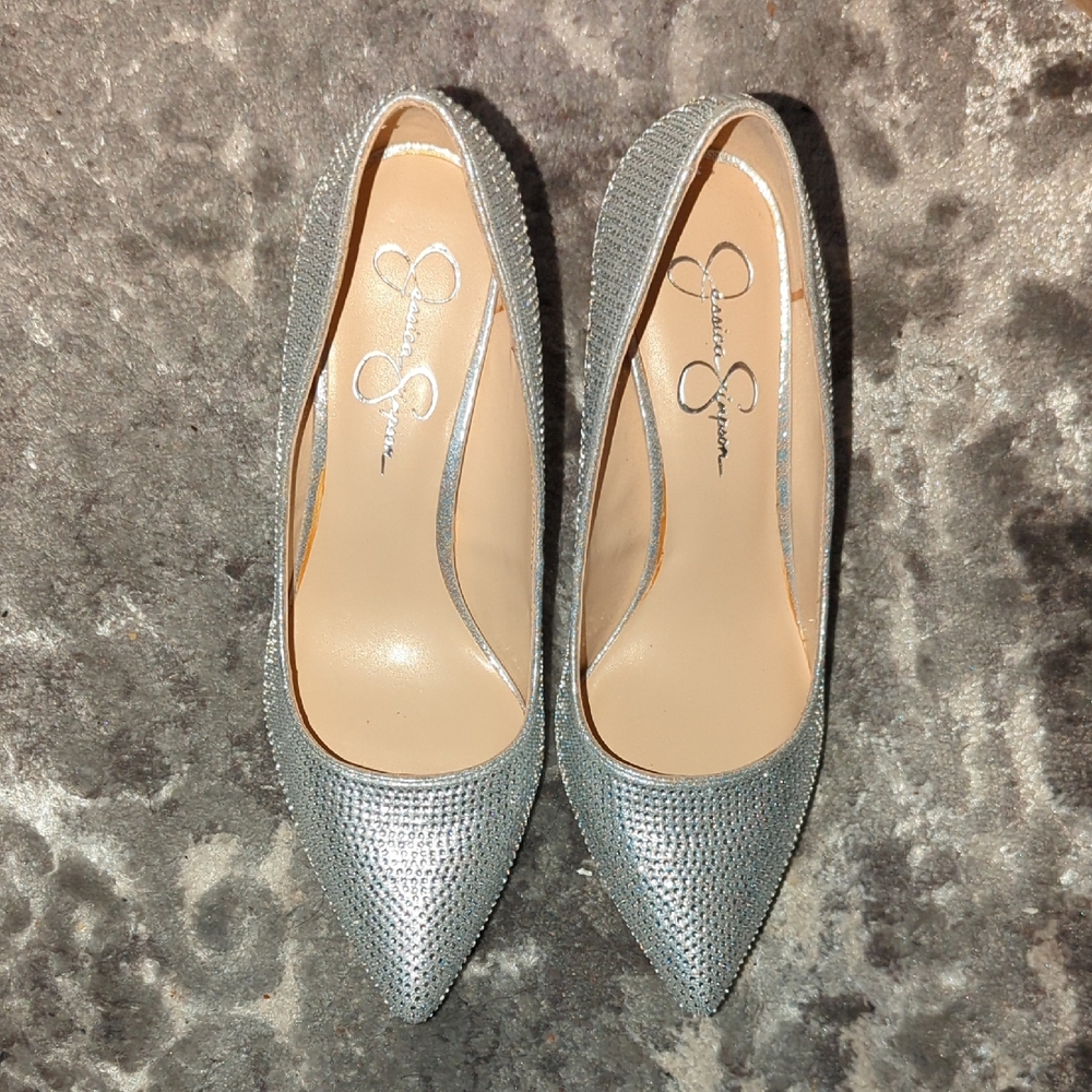 Jessica Simpson Silver Heels